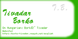 tivadar borko business card